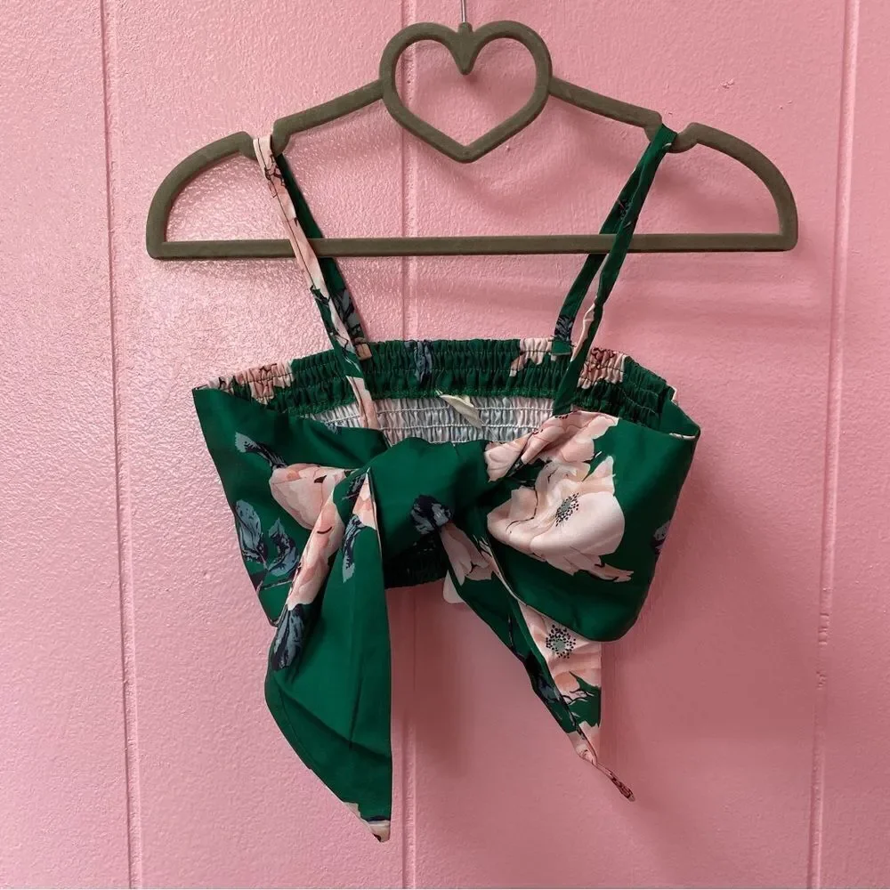 Baby Girls Summer Outfit Set in Green Floral 3-4T